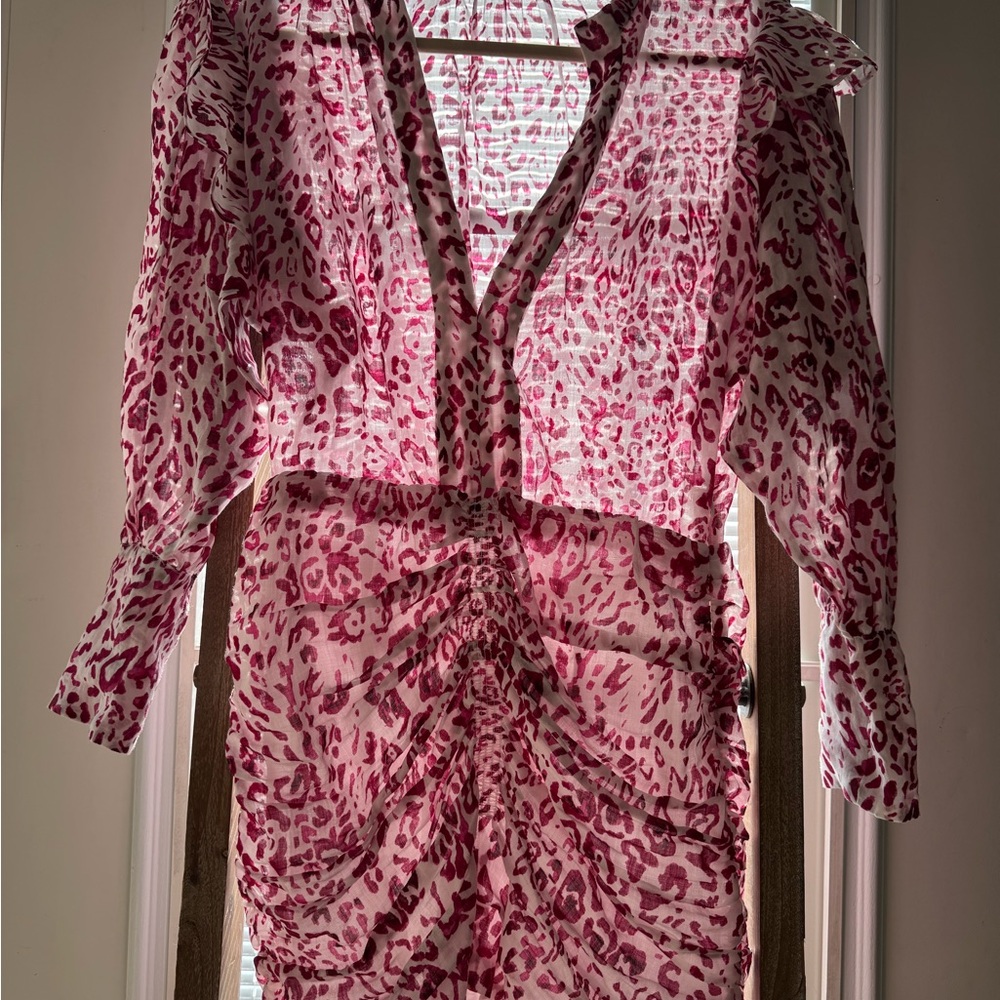IRO Pink Leopard Print Dress